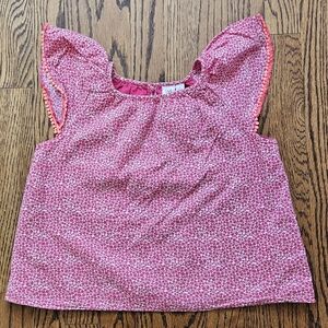 Gap Girls Airy Flutter Sleeve Top in Red/Pink with Crochet Accent Size M (8)